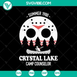 Crystal Lake Camp Counselor and Jason Voorhees Halloween Horror SVG for crafting and printing.