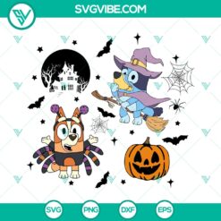 Cute Bluey and Bingo Halloween SVG | Spooky Bluey Friends Cut Files
