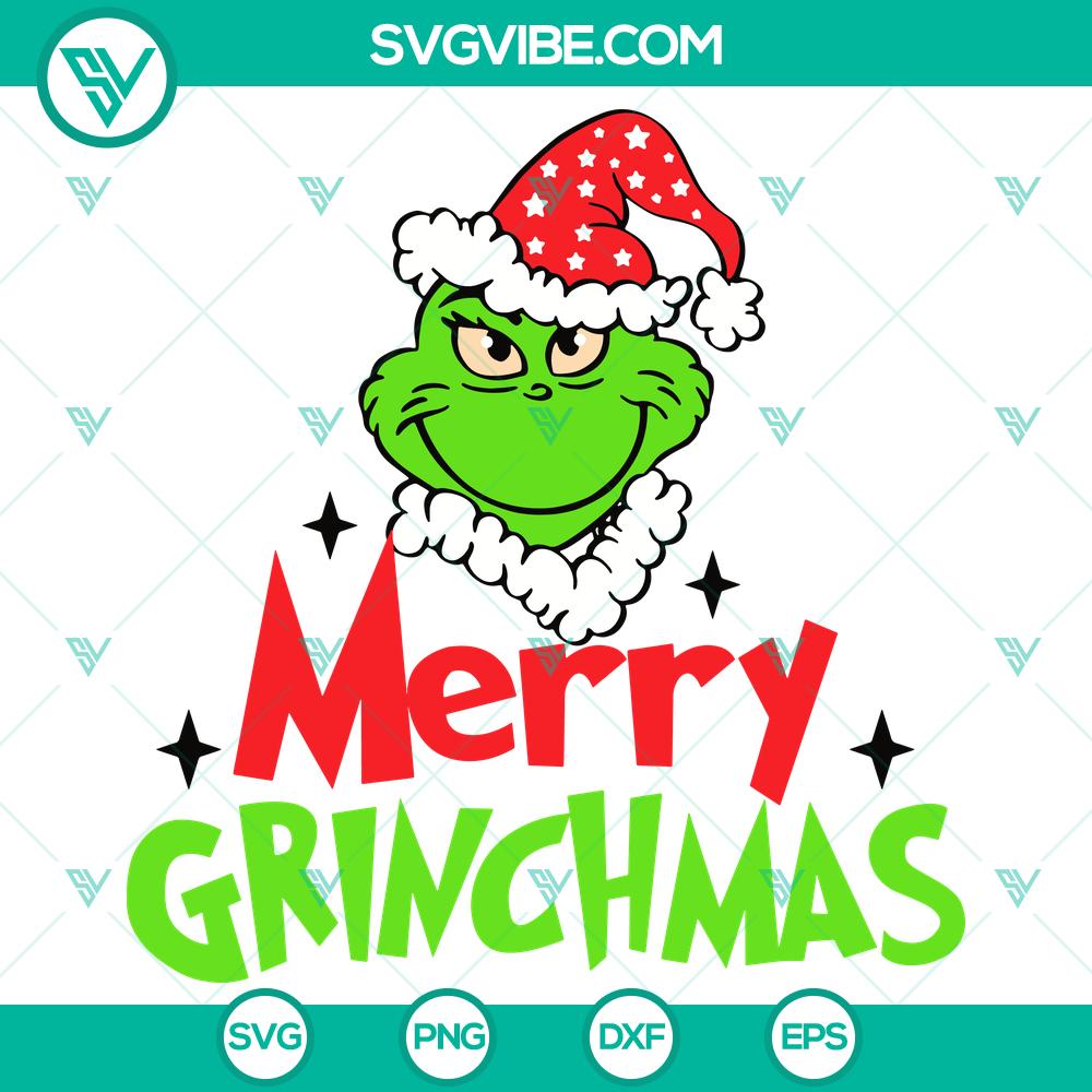 Cute Grinchmas Merry Christmas SVG DXF EPS PNG Files Cute Grinchmas Merry Christmas digital design SVG DXF EPS PNG files for holiday crafting projects.
