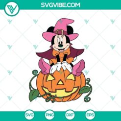 Adorable Mickey Pink Witch Halloween Pumpkin Disney SVG with Mickey and Minnie characters, perfect for Halloween crafts.
