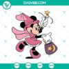 Pink witch Mickey and Minnie Disney Halloween SVG with cute design for digital projects.