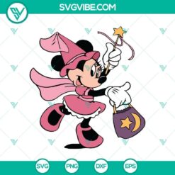 Cute Mickey Pink Witch SVG, Disney Halloween SVG, Mickey And Minnie SVG