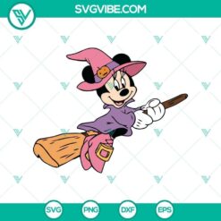 Disney Halloween SVG with Cute Minnie Witch Fly design featuring Mickey And Minnie, perfect for festive crafting projects.