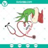 Santa Grinch stethoscope design in SVG, DXF, EPS, PNG formats for digital crafting projects.