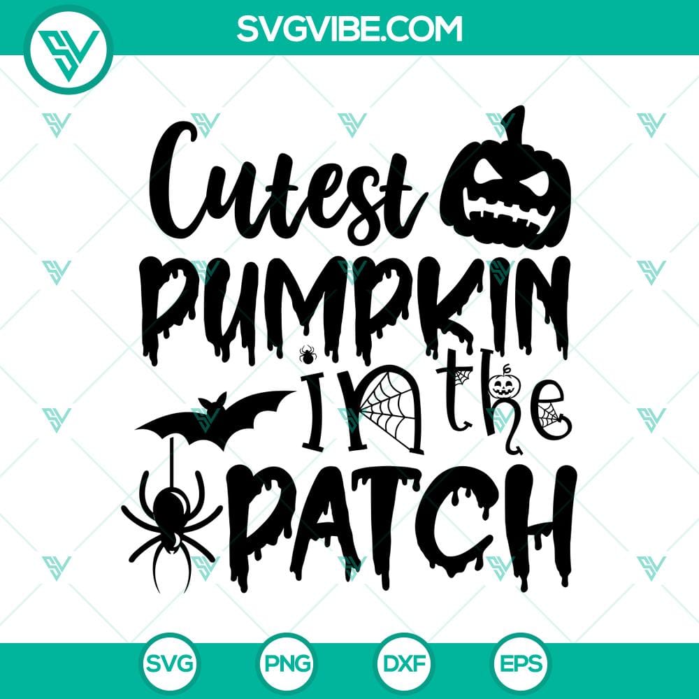 cutest-pumpkin-in-the-patch-black-svg-halloween-svg-scary-svg-oct-31-svg.jpg Cutest Pumpkin in the Patch Black SVG with Halloween and Scary elements for Oct 31 celebration.