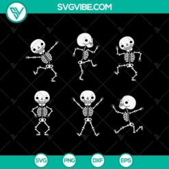 Hilarious Halloween dancing skeletons SVG design with horror and scary elements, perfect for spooky decorations.