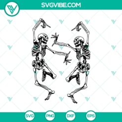 Spooky Dancing Skeletons SVG design for Halloween, Horror theme, Scary silhouette - perfect for crafting and decor.