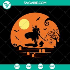 Darth Vader and Baby Yoda Halloween SVG design, perfect for Star Wars fans in Halloween season.