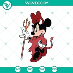 Devil Minnie Mouse and Mickey Mouse Disney Halloween SVG design for digital crafts.