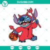 Devil and Stitch Halloween themed SVG design with devil and Stitch characters perfect for crafts and DIY projects.
