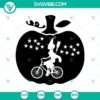 Dirt cycling pumpkin Halloween SVG with horror and scary elements for spooky holiday designs.