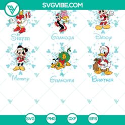 Disney Characters Family Christmas Bundle SVG | Magical Holiday Cut Files