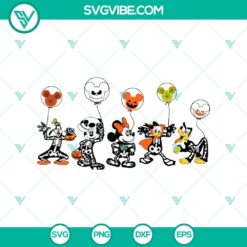 Disney Characters Skeleton Take Halloween Ballon SVG, Disney Halloween SVG, Mickey Halloween Ballon SVG
