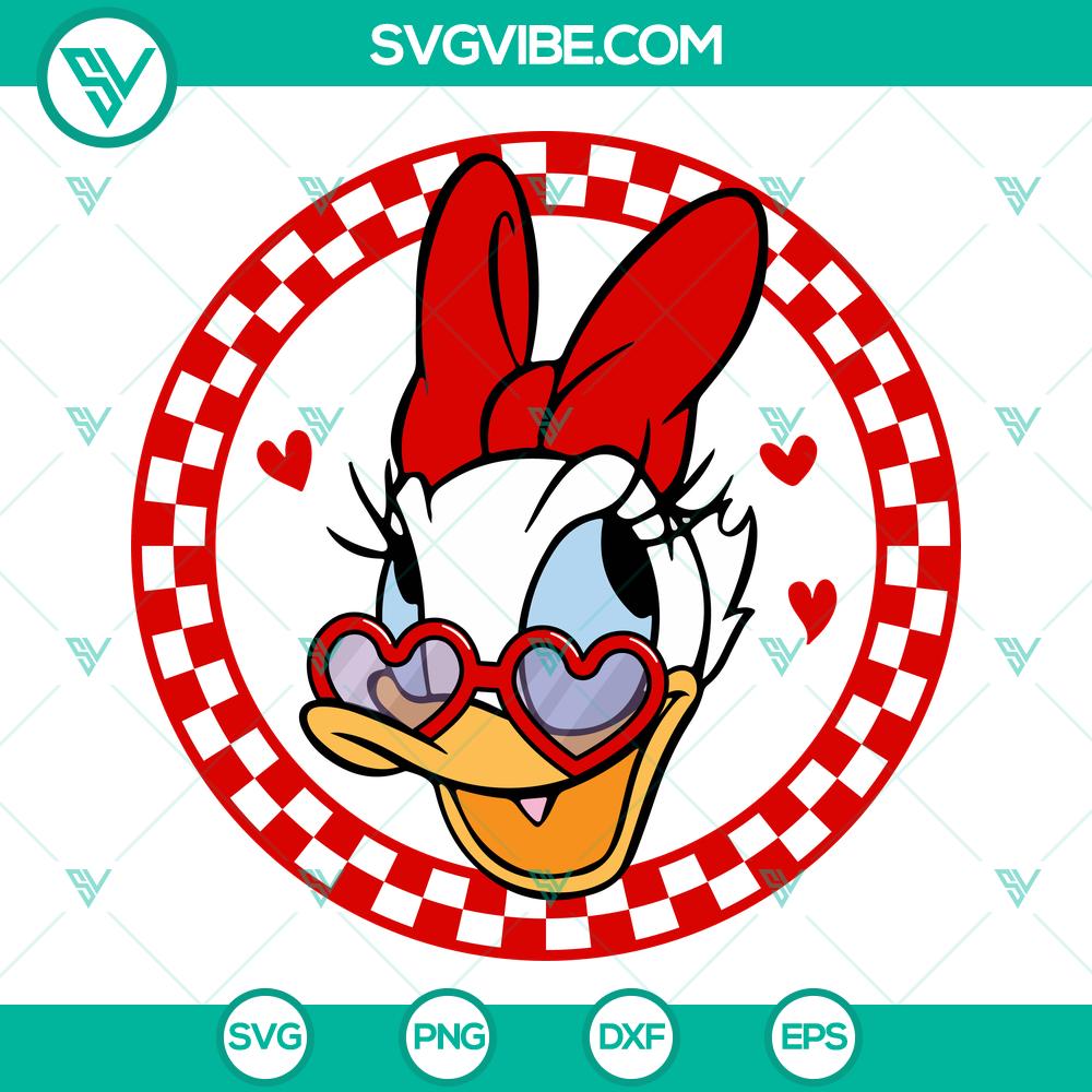 Disney Daisy Duck Checkered Valentine SVG | Cute Love Cut Files Disney Daisy Duck Checkered Valentine SVG | Cute Love Cut Files