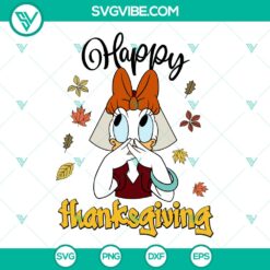 Disney Daisy Duck Happy Thanksgiving SVG | Autumn Disney Cut Files