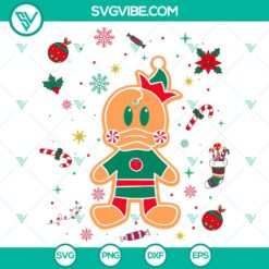 Disney Donald Duck Christmas gingerbread design in SVG, DXF, EPS, and PNG formats for crafting.