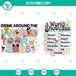 Disney Drink Around the World Tour 2025 SVG | Epcot Fun Cut Files