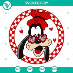 Disney Goofy Dog Checkered Valentine SVG | Silly Love Cut Files