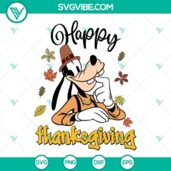 Disney Goofy Dog Happy Thanksgiving SVG | Funny Fall Holiday Cut Files
