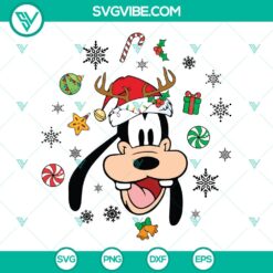 Disney Goofy Merry Christmas SVG featuring a funny holiday dog design, perfect for crafting projects.