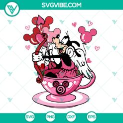 Disney Goofy Valentine Balloon Tea Cup SVG | Cute Carnival Cut Files