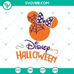 Disney Halloween Minnie and Mickey SVG design, featuring festive Halloween elements in a digital format perfect for crafting.