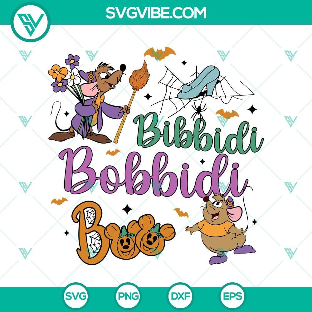 Disney Jaq and Gus Gus Halloween SVG DXF EPS PNG Cut Files Disney Jaq and Gus Gus Halloween SVG files for Cricut and Silhouette, featuring cute Halloween designs of these characters.