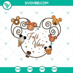 Disney Mickey Fall Vibes SVG with Halloween theme for Cricut & Silhouette, includes Halloween designs in SVG, DXF, EPS, and PNG formats.