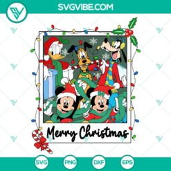 Disney Mickey Friends Santa Hat Christmas SVG DXF EPS PNG for crafts, featuring festive holiday design with popular cartoon characters.