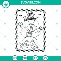 Disney Mickey Mouse Halloween SVG with Mickey Pumpkin and Walt Disney elements, ideal for Halloween crafts and decorations.