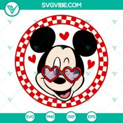 Disney Mickey Mouse Checkered Valentine SVG | Classic Love Cut Files