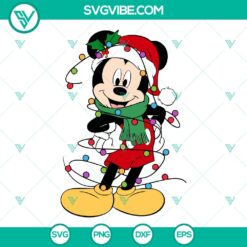 Disney Mickey Mouse Christmas Lights SVG | Holiday Celebration Cut Files