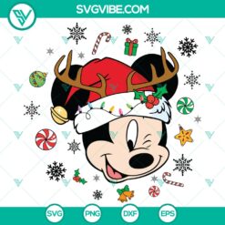 Disney Mickey Mouse Merry Christmas SVG DXF EPS PNG Files - Festive holiday design featuring Mickey Mouse for digital crafting projects.