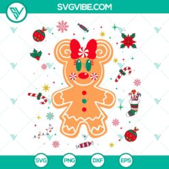 Disney Minnie Mouse Christmas Gingerbread SVG | Cute Holiday Baking Cut Files