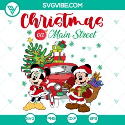 Disney Mouse Christmas On Main Street SVG DXF EPS PNG files, featuring festive holiday designs for crafting and decor.