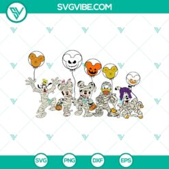 Disney Halloween SVG featuring Mickey Halloween Balloon and Mummies design. Perfect for Halloween-themed projects.