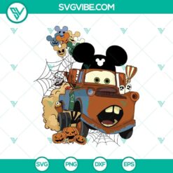 Disney Pixar Tow Mater Halloween SVG DXF EPS PNG Cut Files for Halloween Cricut & Silhouette Designs - Fun and spooky Halloween designs.