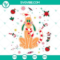 Disney Pluto Dog Christmas Gingerbread themed digital design SVG DXF EPS PNG for holiday crafting projects.