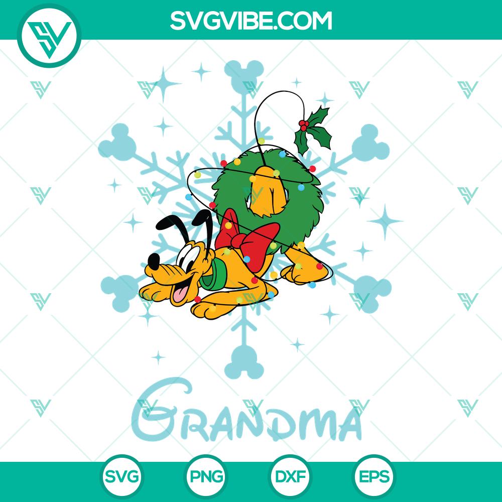 Disney Pluto Grandma Christmas SVG | Family Dog Grandma Cut Files Disney Pluto Grandma Christmas SVG featuring a family dog with grandma cut files, perfect for holiday crafts with a festive theme.