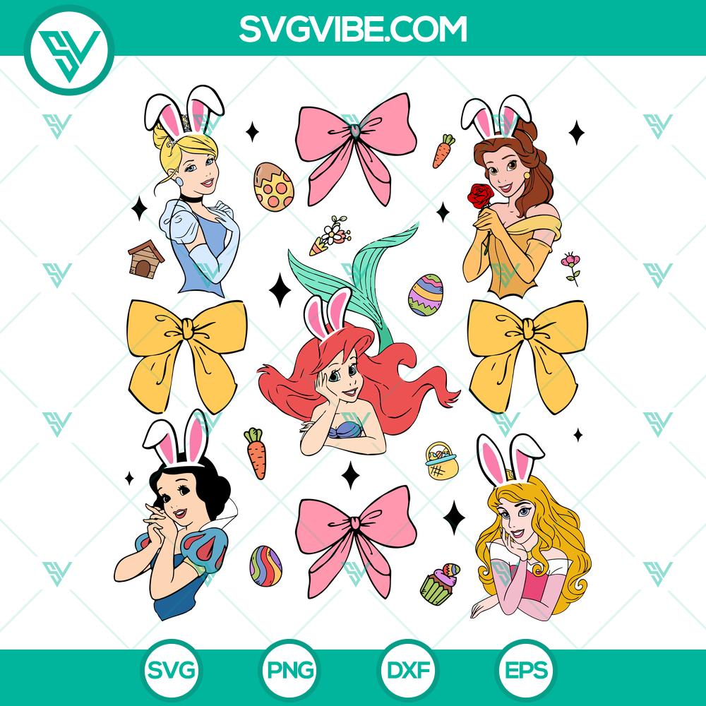 Disney Princess Easter Vibes SVG | Coquette Spring Cut Files Disney Princess Easter Vibes SVG featuring spring-themed cut files with a coquette design. Ideal for crafting projects.