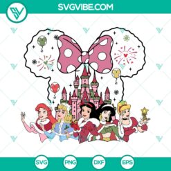 Disney Princess Minnie Castle Ears SVG with magical Disney cut files for crafting projects on a white background.