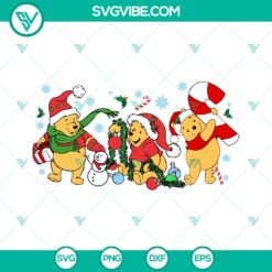 Disney Santa Pooh Bear Christmas Lights SVG | Cute Holiday Cut Files