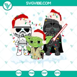 Disney Star Wars Family Christmas SVG featuring galaxy holiday cut files for festive crafting projects.