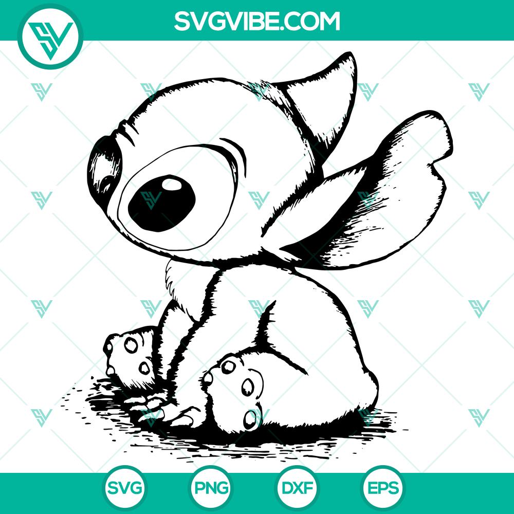Disney Stitch Sketch Portrait SVG DXF EPS PNG Files Stitch character sketch portrait in Disney style. Downloadable SVG, DXF, EPS, PNG files for crafting. Great for Disney fans.