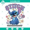 Stitch from Disney with tropical flowers SVG for cute cut files, perfect for crafting projects.