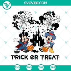 Disney Trick Or Treat SVG featuring Disney Mouse and Halloween elements perfect for DIY Halloween projects.