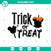 Disney Trick Or Treat SVG featuring Halloween Quote and Mickey Mouse design, perfect for Halloween crafts and decorations.