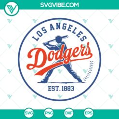 Dodgers Est 1883 SVG file with Los Angeles Dodgers logo design for digital download.