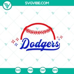 LA Dodgers baseball SVG with Dodgers logo in SVG and PNG format for digital use.