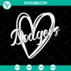 Los Angeles Dodgers heart-shaped SVG design for fans, perfect for crafts, shirts, and DIY projects.